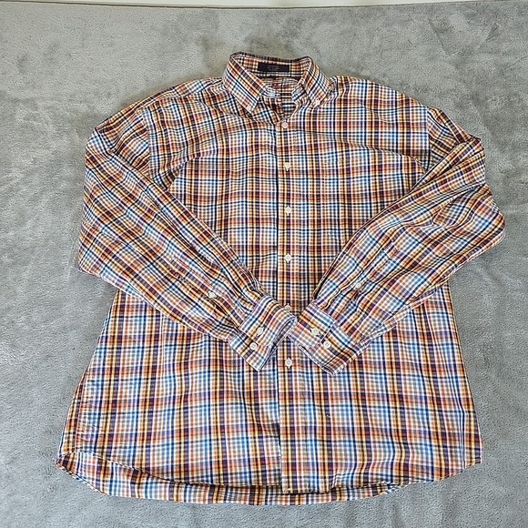 Alan Flusser Other - Alan Flusser Shirt Mens Large Multicolored Button Up Plaid Long Sleeve Casual